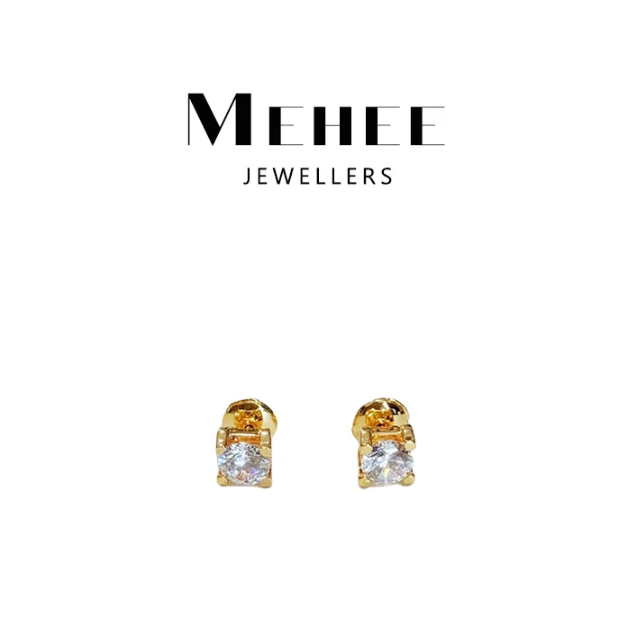 合金耳饰 米禾高级定制  【V金】牛角钻耳环e274小众