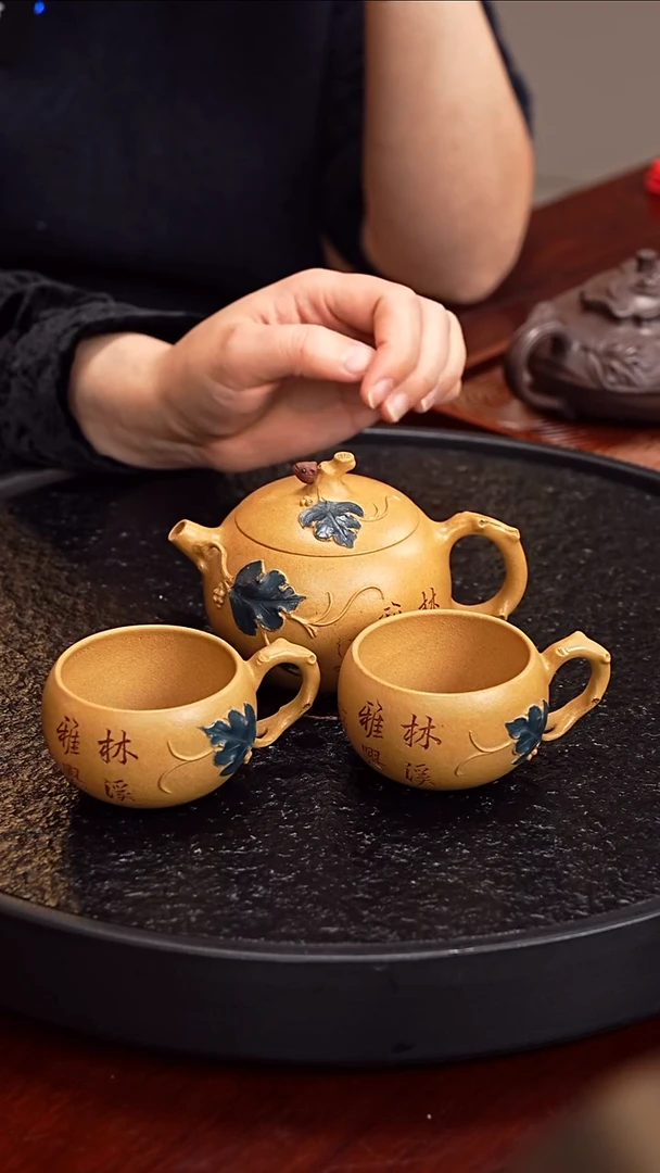 茶壶紫砂杨菲 松鼠套组107 段泥 160毫升