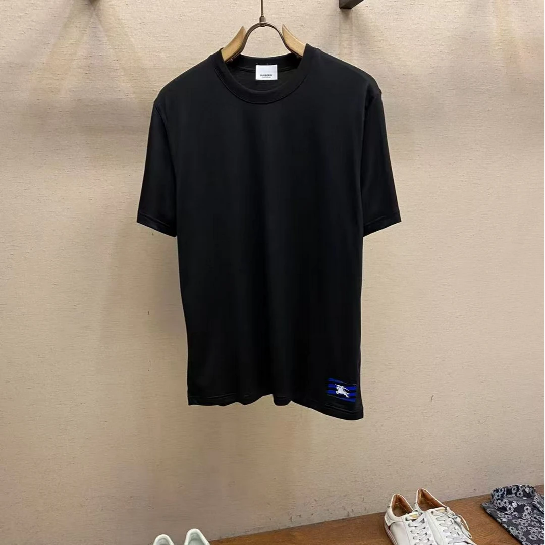 未使用 BURBERRY/博柏利 新款黑色小蓝标圆领宽松T恤