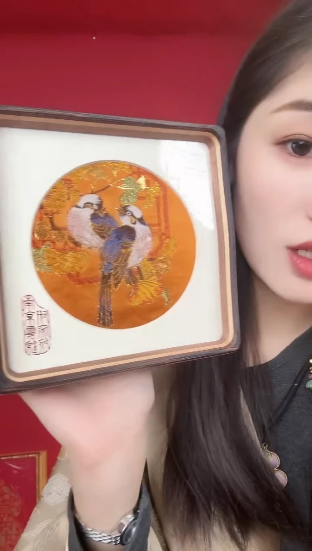 南京云锦研究所 白头永协桌面摆件