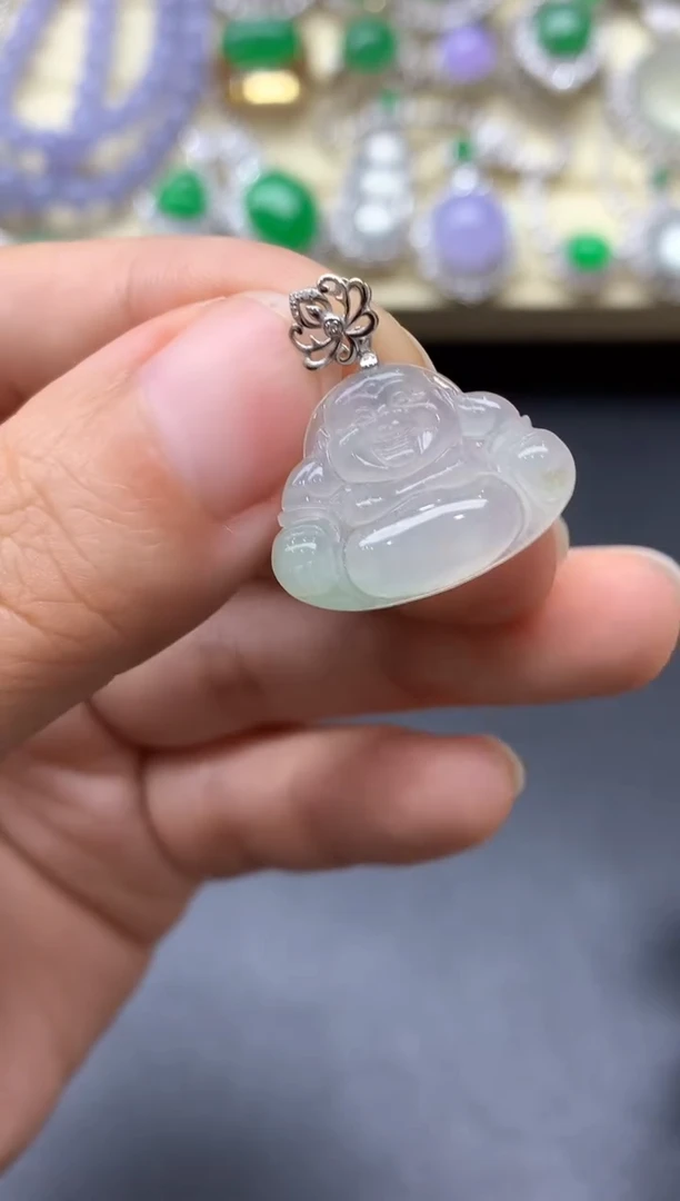 颈饰18K金镶嵌翡翠241-中国好珍宝