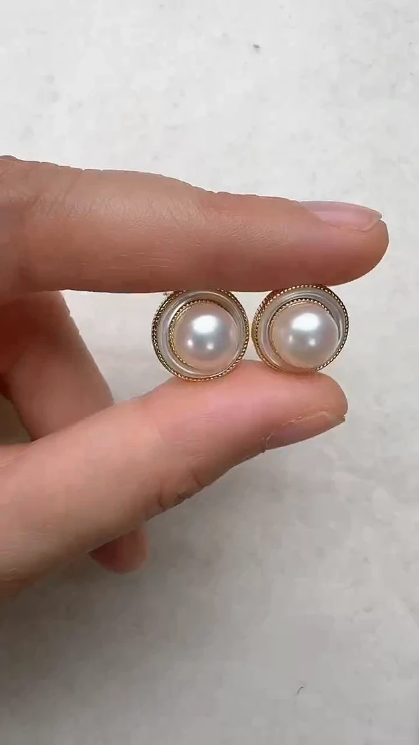 【闪购商品】淡水珍珠耳饰合金草帽