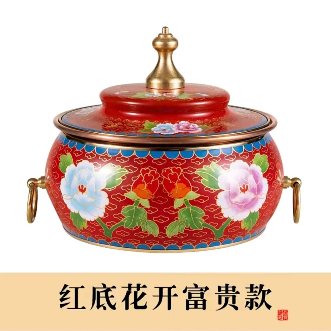 景泰蓝电磁炉涮肉专用铜火锅铜锅单人珐琅小火锅家用一人商用