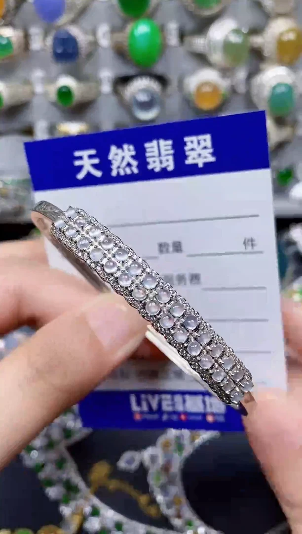 银S925镶嵌手镯翡翠286