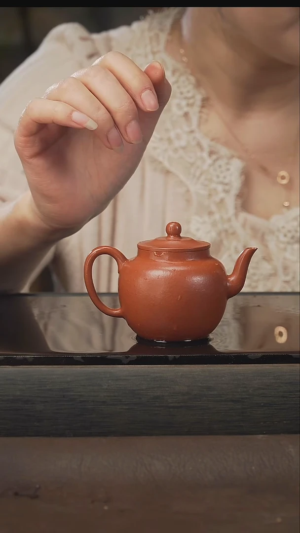 茶壶紫砂朱泥，莲子，