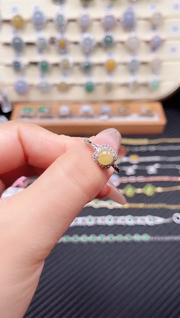 【闪购商品】翡翠戒指银S925镶嵌戒指07