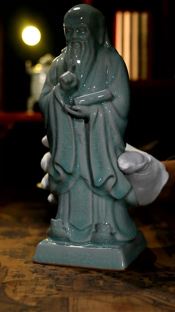 【闪购商品】原矿青绿釉人物像
