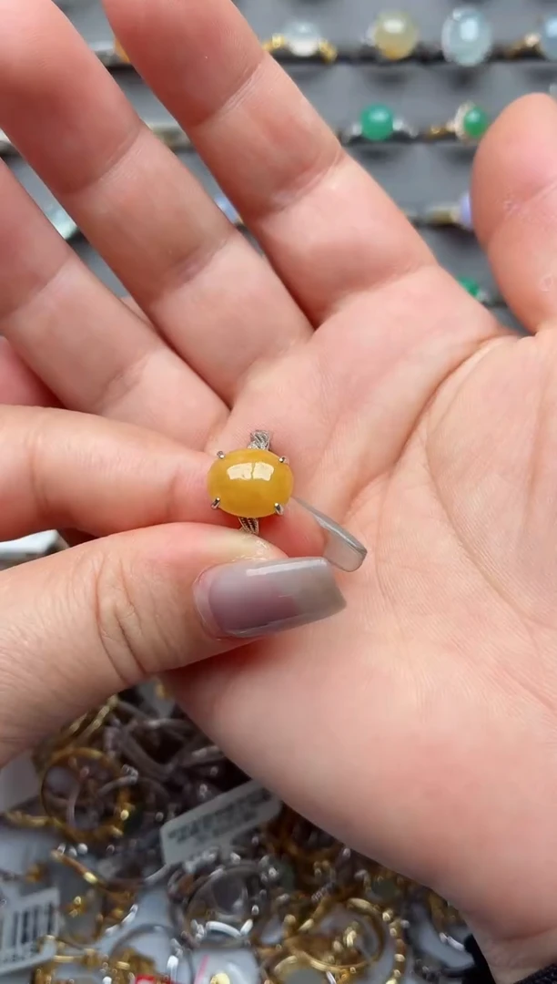 银S925镶嵌戒指翡翠.