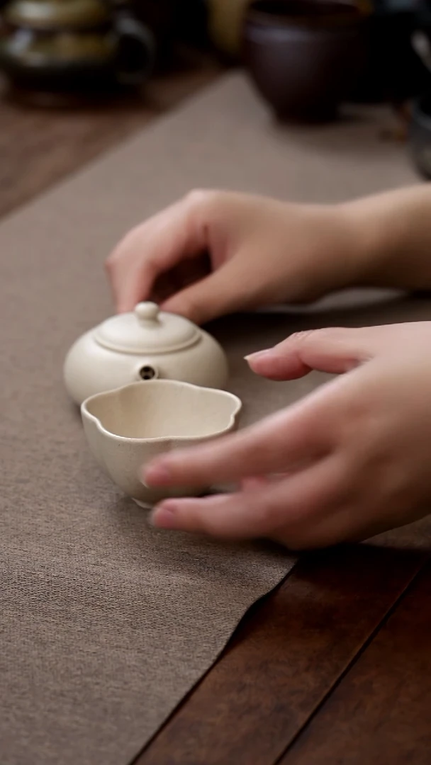 茶壶紫砂白泥小杯