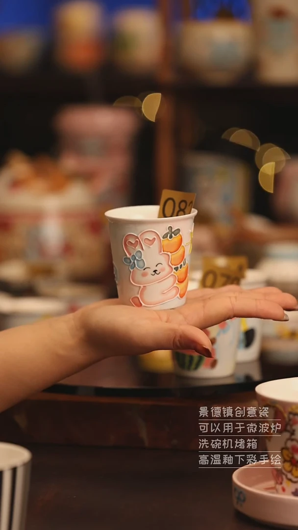 陶瓷景德镇可爱陶瓷釉下彩绘设计师款H082