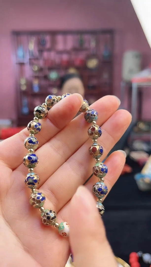 非遗 景泰蓝手串 金地 工美 0.8