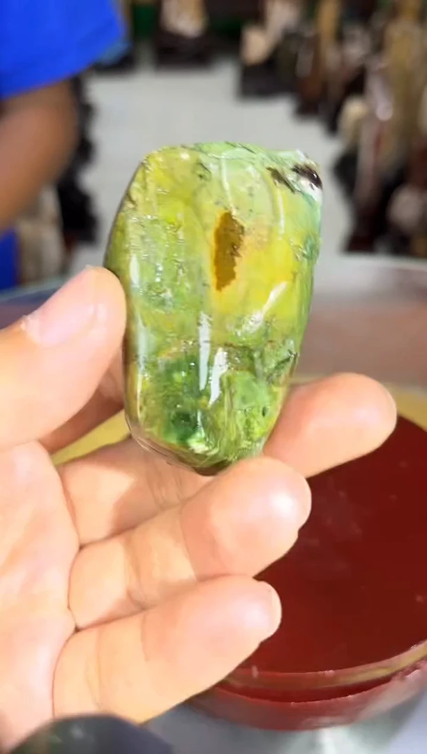 未镶嵌珠宝奇石硅化玉缅甸天然树化玉手把件