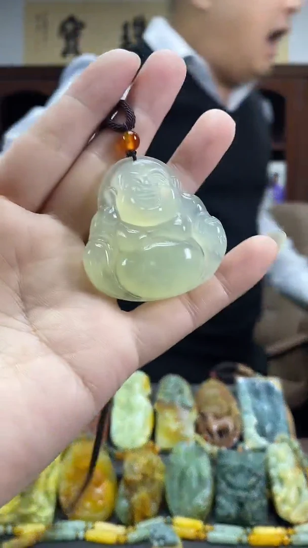 未镶嵌蛇纹石玉挂件佛-多样性发货其中发一