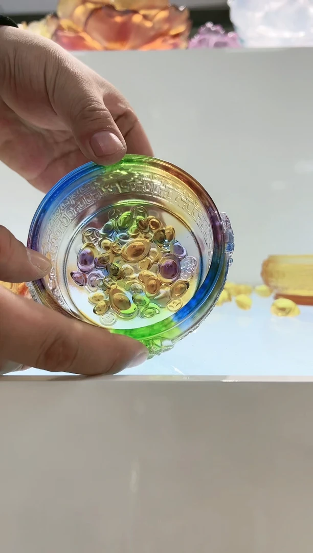 【闪购商品】茶宠古法琉璃四神兽聚宝盆11配元宝