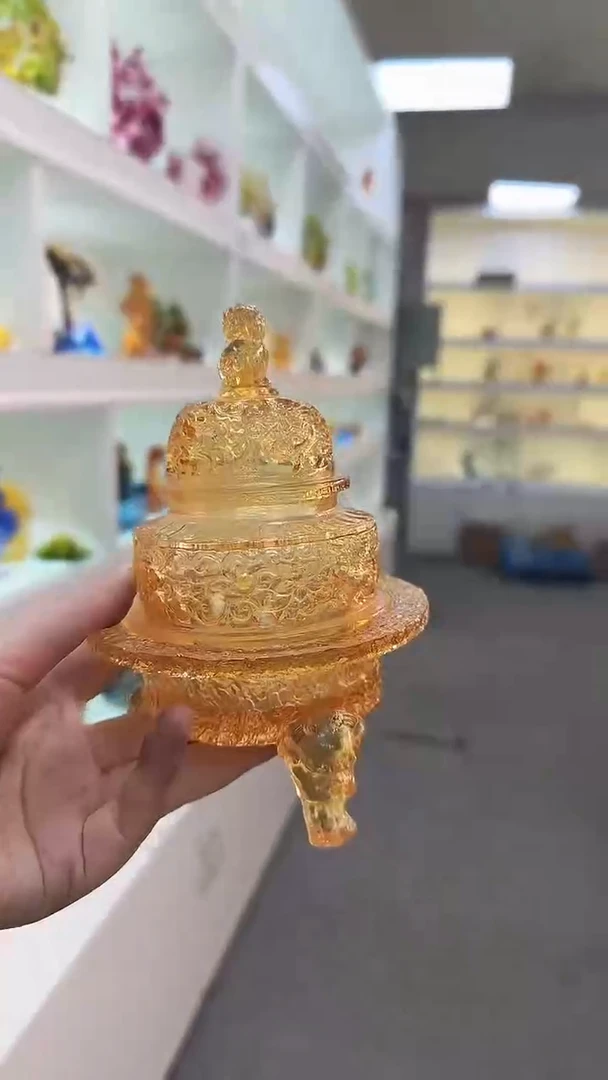 手工艺品琉璃微瑕黄色