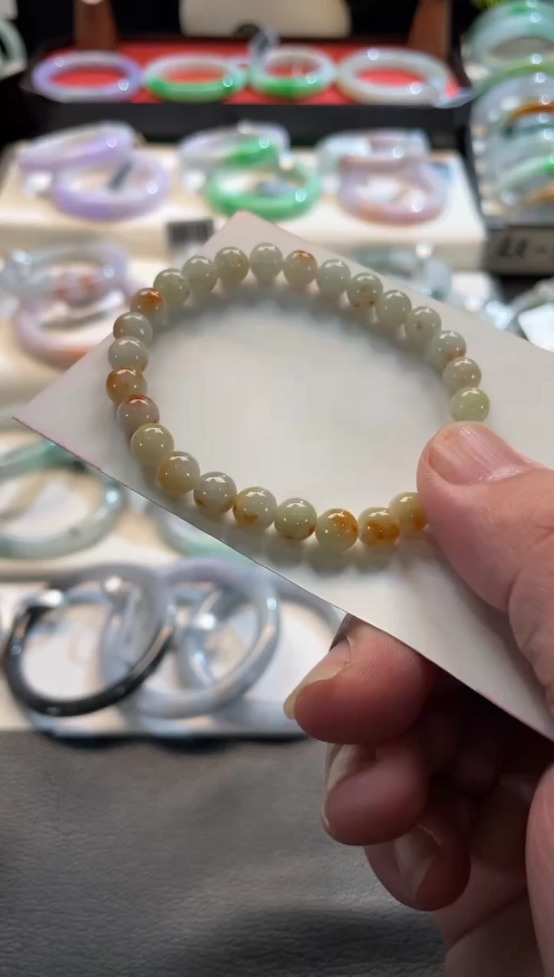 未镶嵌手链翡翠42号链接 有纹裂