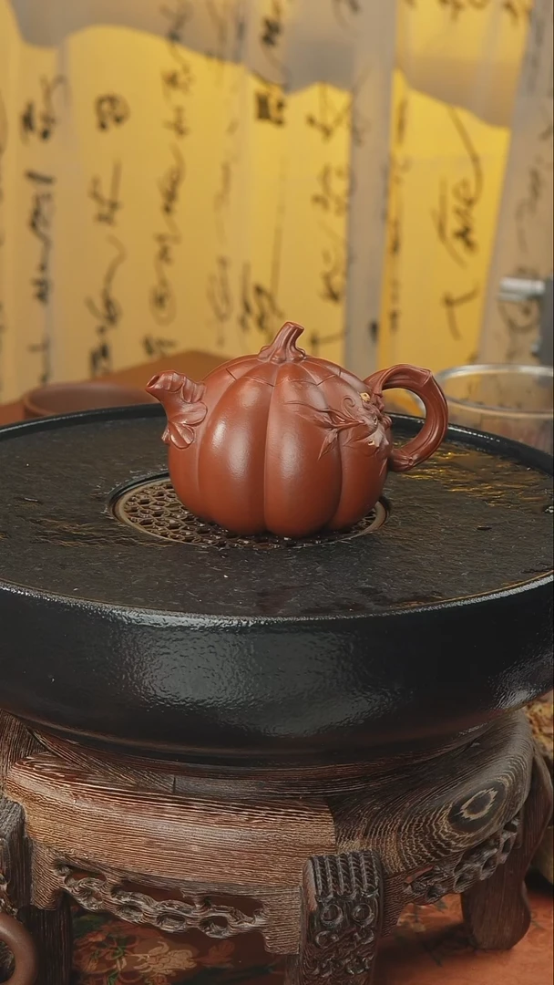 茶壶紫砂南瓜 朱泥