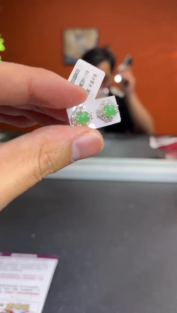 银S925镶嵌挂件翡翠003737r