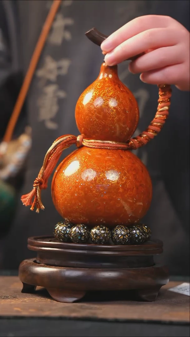 【闪购商品】YO136漆艺酒葫芦不包手串及旋转底座