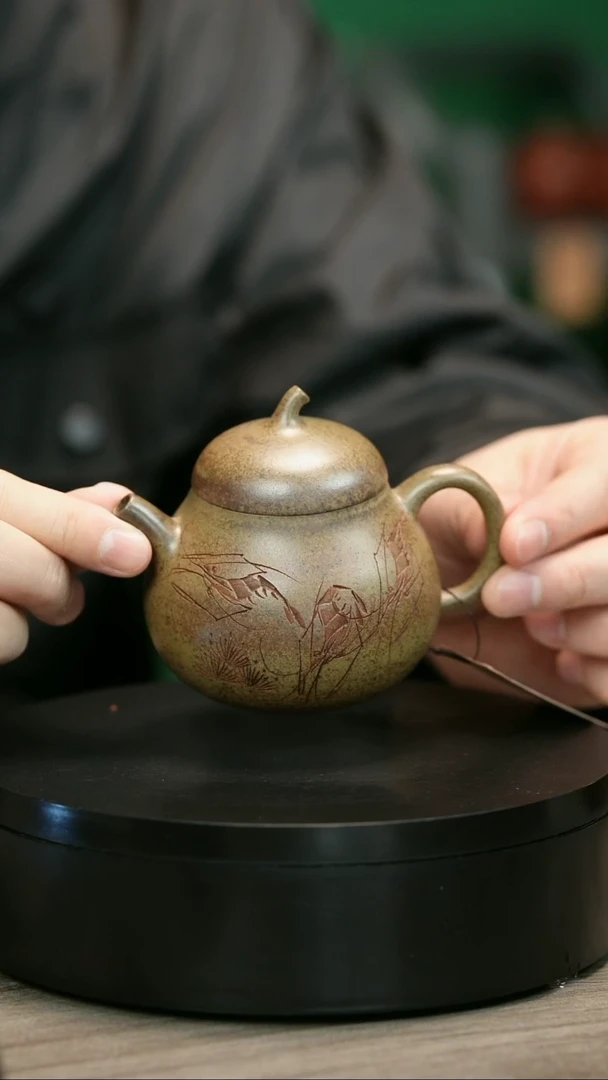 茶壶紫砂情****化H1988李琴柴烧虾趣茄瓜