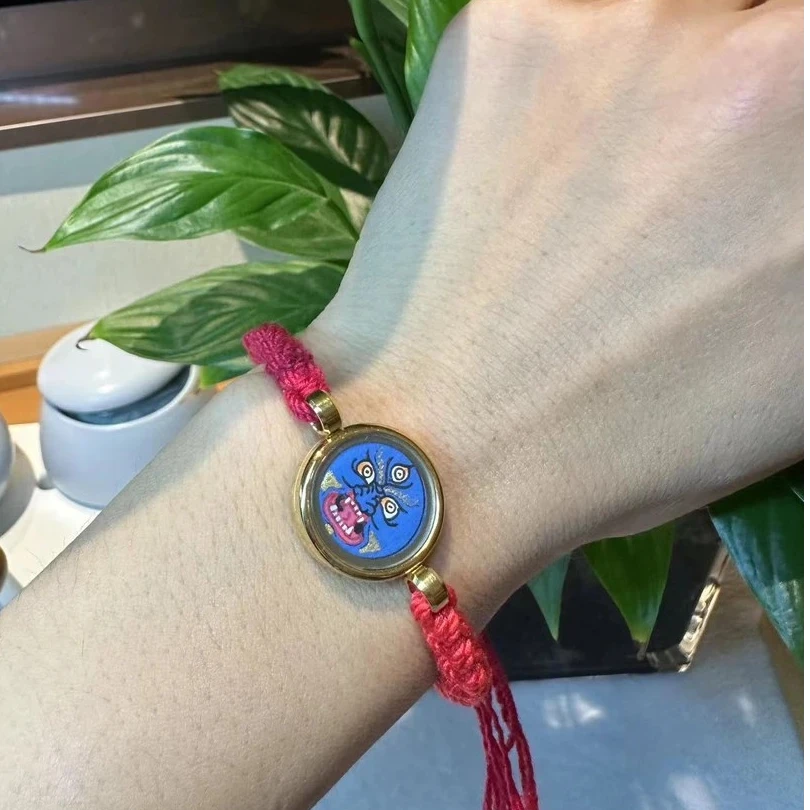 钛钢布艺手链  手工黄黑CC开脸手链