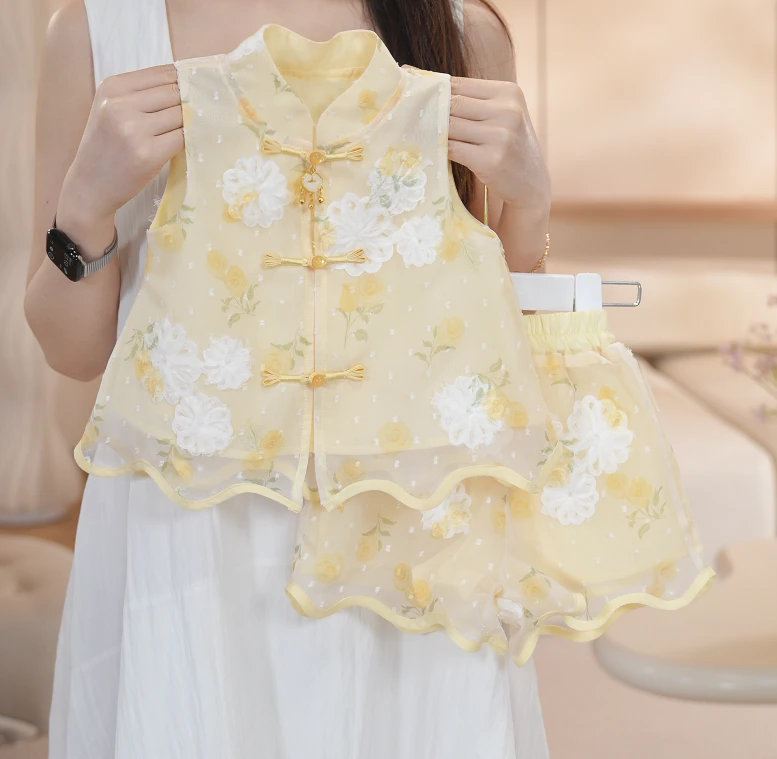 女童洋气新中式国风两件套S17381