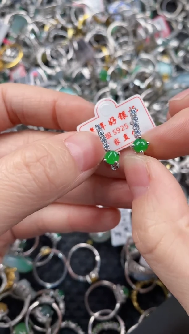 银S925镶嵌戒指翡翠999                3