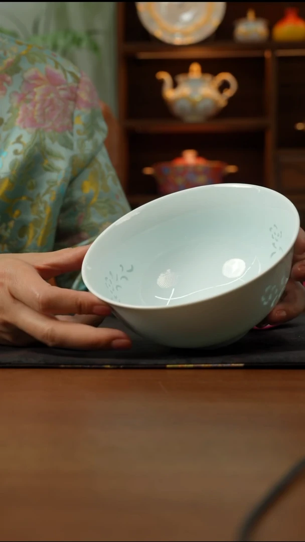 瓷片A002/15.5CM云上面碗（宝石青/青玲珑/弄影