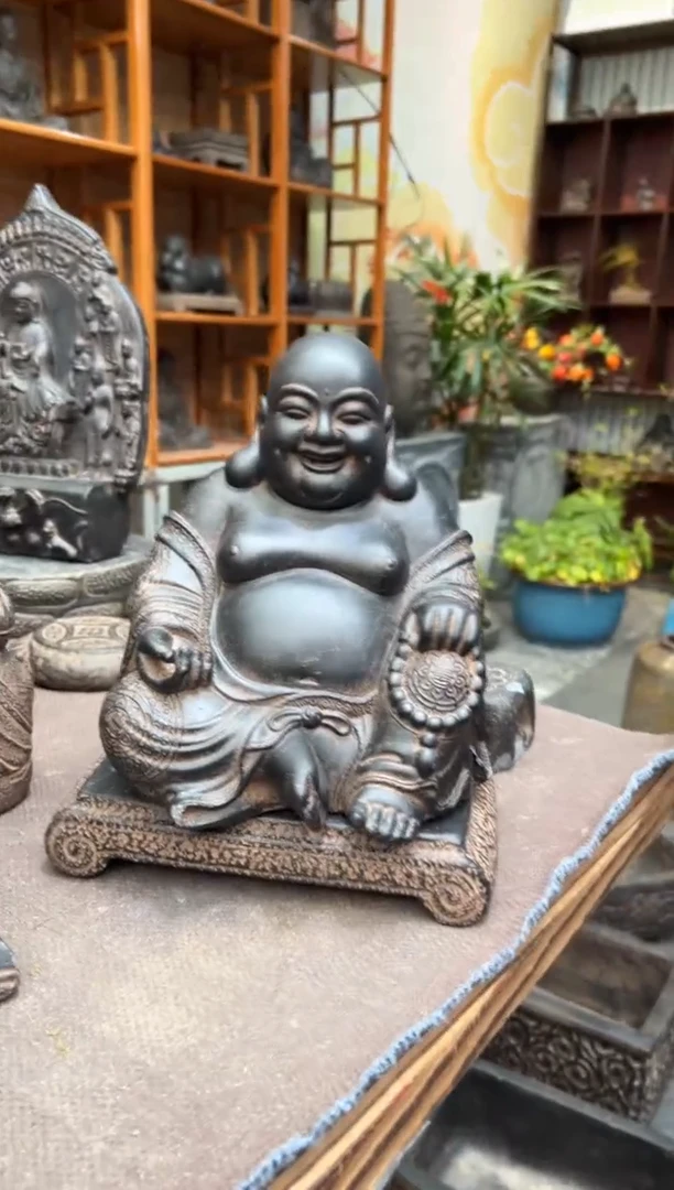 陶土【火山泥】大肚佛+小江枫底座