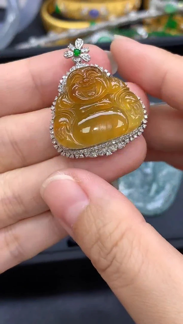 颈饰18K金镶嵌翡翠597-中国好珍宝