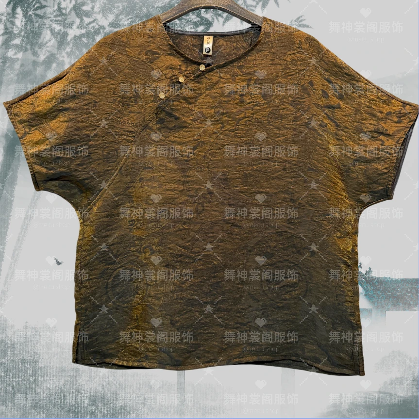 【浮光锦异色罗1290】夏季新款时尚百搭双面潮流宽松小衫