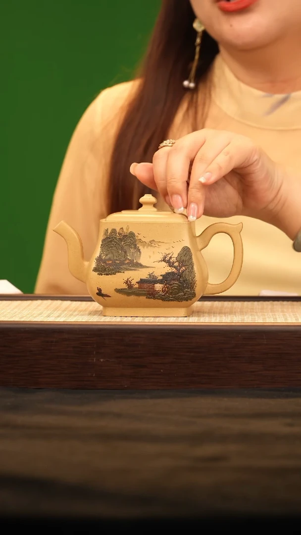 茶壶紫砂SC泥绘汉方