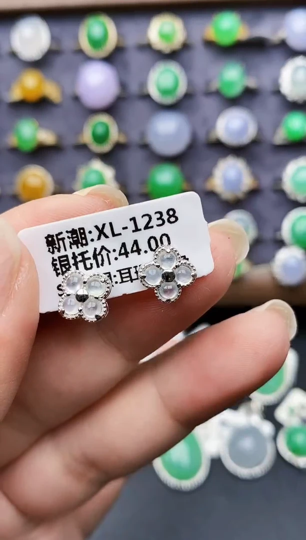 银S925镶嵌戒指翡翠2373