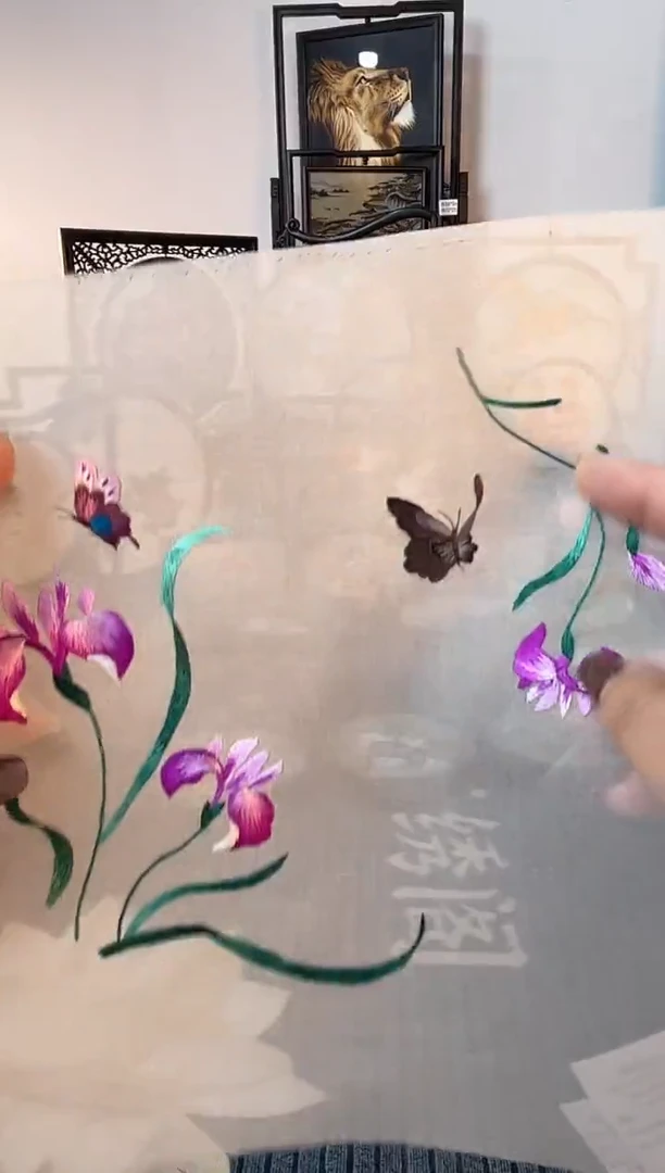 织绣纯手工苏绣双面绣绣布