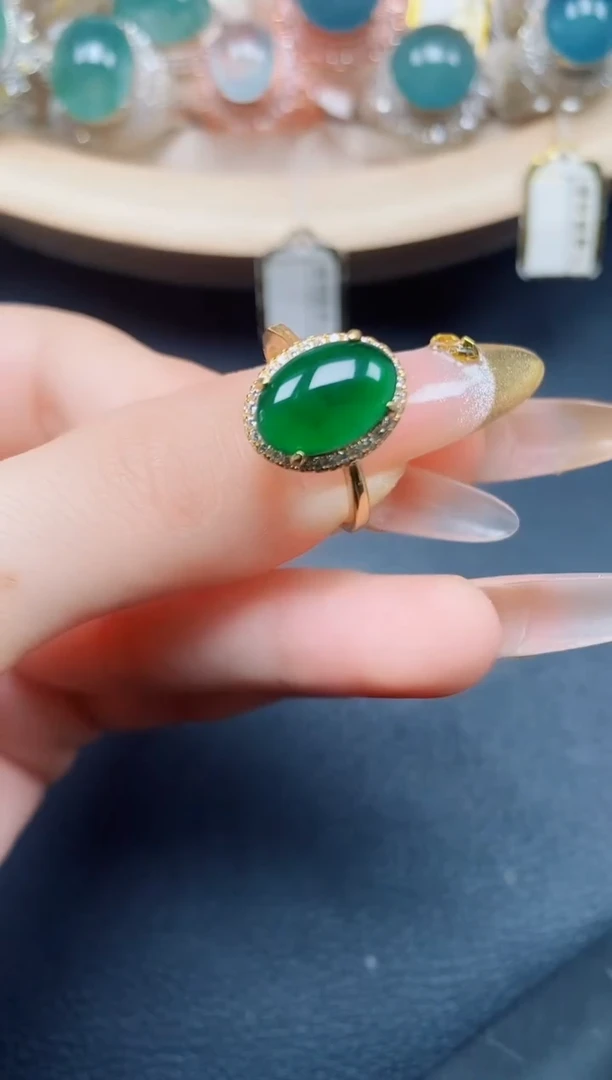 【闪购商品】翡翠戒指银S925镶嵌翡翠