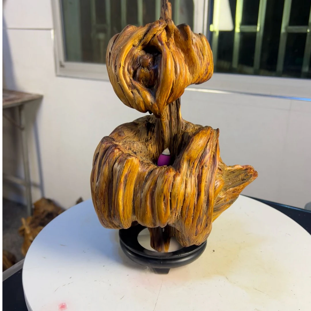 松明子琥珀木一物一拍精致老物件客厅茶室家居摆件酒柜轻奢创意