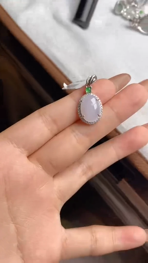 翡翠戒指银S925镶嵌天然A货翡翠