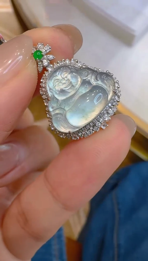 吊坠(不含链)18K金镶嵌翡翠多样性团购发一件