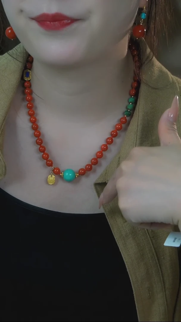 【闪购商品】绿松石项链银S925镶嵌发货一件