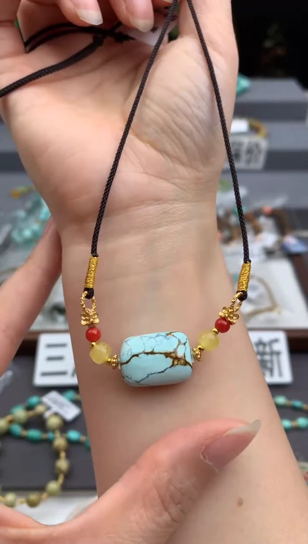 未镶嵌绿松石锁骨链茜.Z36