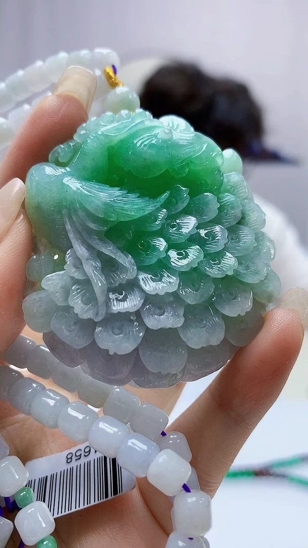 定制翡翠未镶嵌4688ms-毛货188凤凰赠珠链