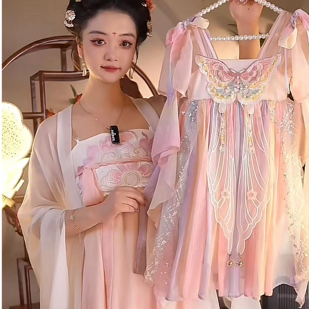 W【小仙儿】2025新款女童国风仙气中国风夏季汉服裙25202