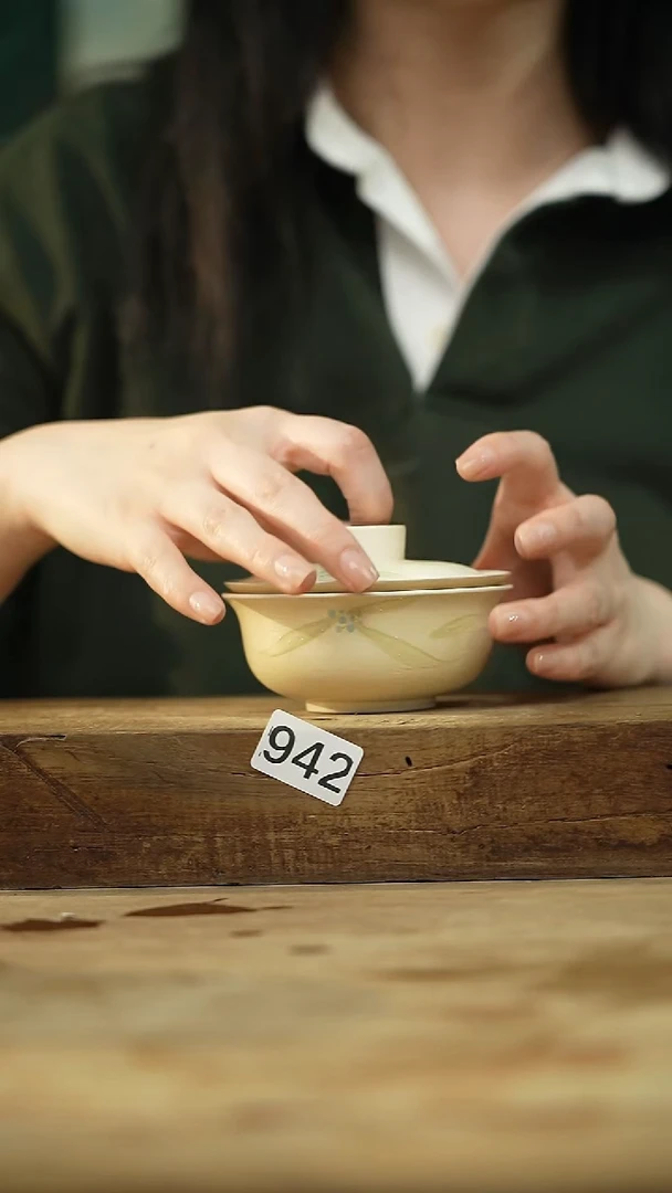 粉引·盖碗/设计师 牧渔 款