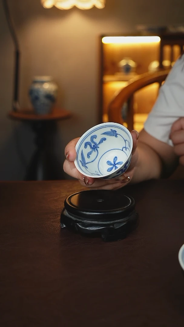 养庐 仿古泥仿古料百合花茶杯 70CC