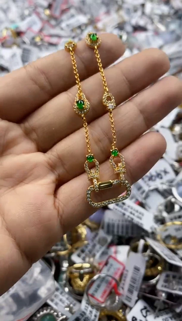 银S925镶嵌戒指翡翠8888---5