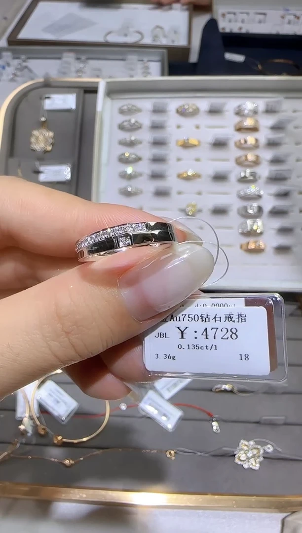 18K金镶嵌戒指/指环钻石3925