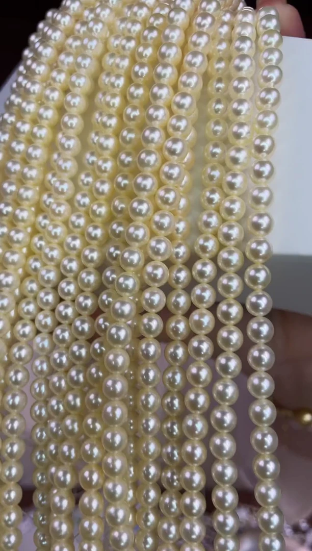 项链银S925镶嵌海水珍珠羽黄金6-7mm多样性发一条