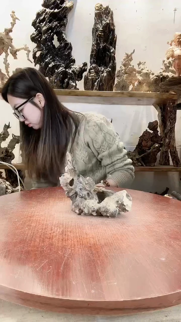 【闪购商品】木黄荆随型风化镂空底座摆件无漆无蜡