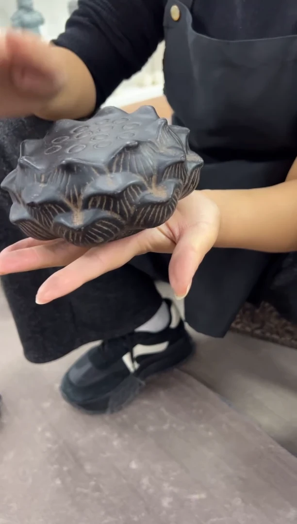 陶土【火山泥】莲蓬实心底座