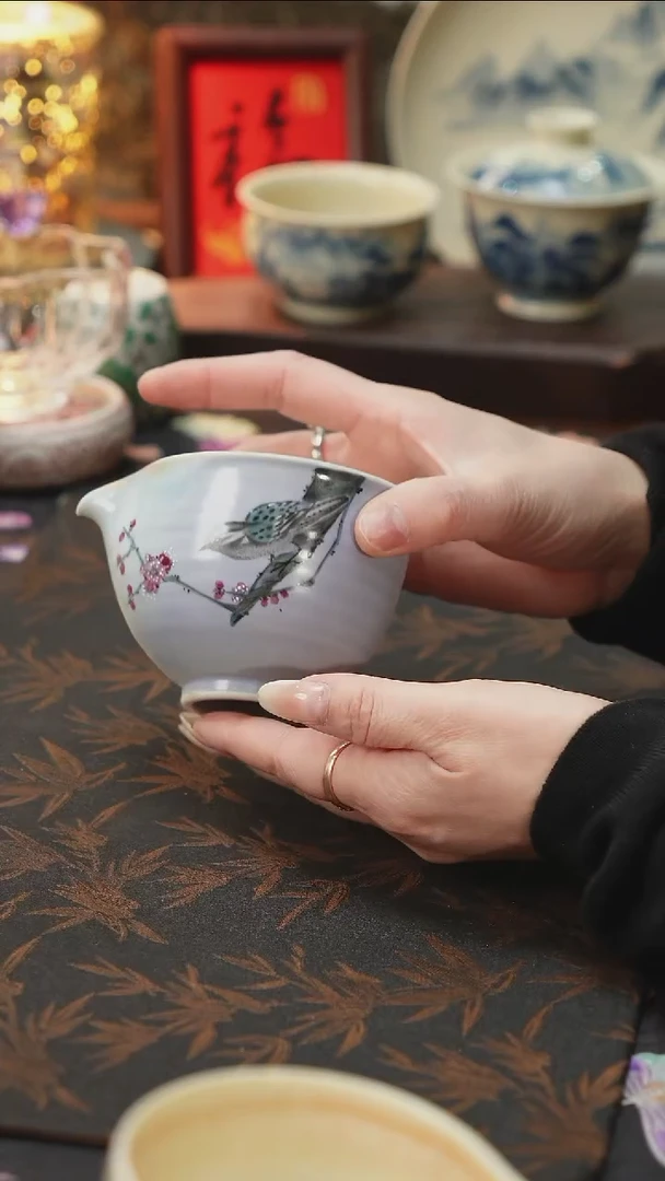 杯景德镇陶瓷杯碗柴烧多人